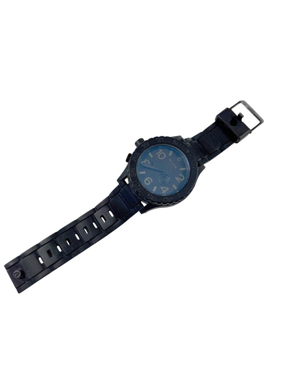 Nixon Watch Tides Simplify The Rubber 51-30 Swiss Movement Black Oversize Dial